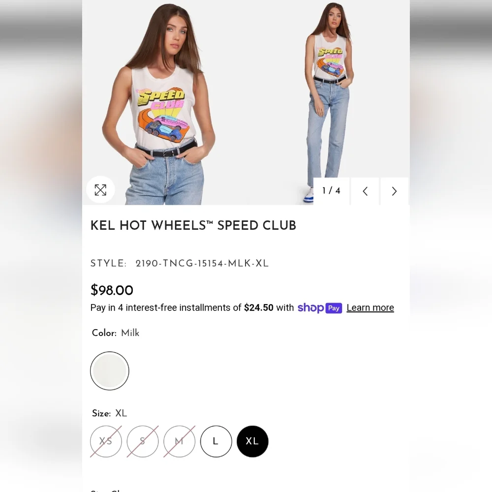 Lauren Moshi Kel Hot Wheels Speed Club tank top